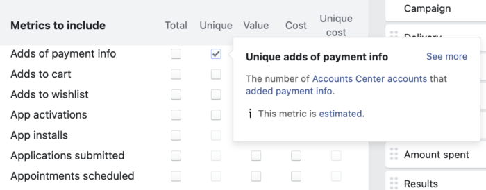 Unique Metrics